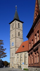 Historical Church in the Town Bernburg at the River Saale, Saxony - Anhalt