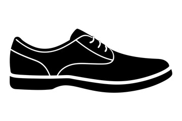 Shoe flat black silhouette icon vector illustration.