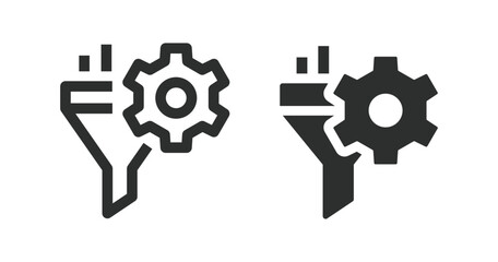 Data filtering icons on white background. Vector illustration.