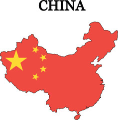 Fototapeta premium China. Flag-map. Print on T-shirt, cup, etc