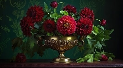Obraz premium Beautiful fantasy vintage flower, digital background