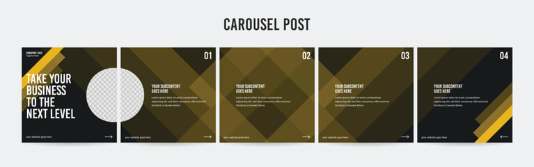 Stunning Carousel Post Template, Editable Social Media Layout Design, business Instagram & Linkedin Carousel Post, Template eps 10.	