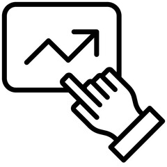 Growth Arrow Icon, Black And White Outline Icon Symbol