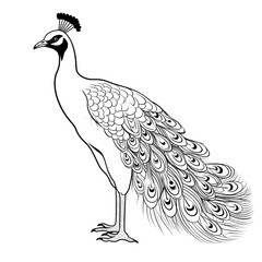 Fototapeta premium Black and White Peacock
