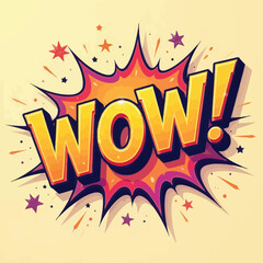 Wow Comic Text Speech Bubble Vector With The Text WOW And Exclamation Mark At Pop Art Style