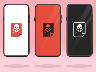 Smartphone Skull Virus File Malicious Document