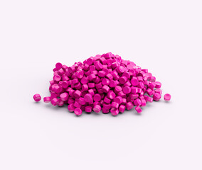Heap Of Vibrant Pink PVC Plastic Polymer Pellets Or Beads For Manufacturing Use 3d Illustration