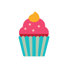 cupcakes flavor. Suitable for a cafe menu. Flat style. Vector illustration