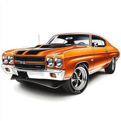 Naklejka premium Muscle Car Isolated