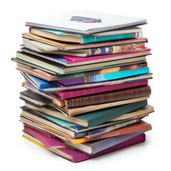 Pile Of Magazines Isolated