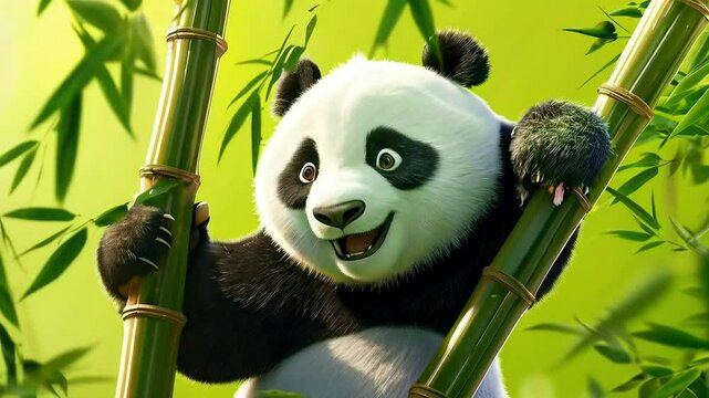 panda in bamboo