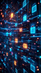 Obraz premium The Digital Archive Grid, Digital Asset Management DAM