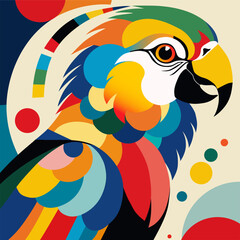 Parrot in  abstractionism style