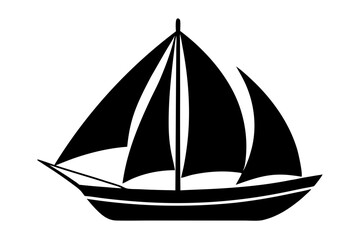 sailboat silhouette vector illustration white background