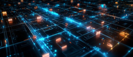 Obraz premium The Digital Archive Grid, Digital Asset Management DAM