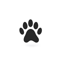 Black animal paw print icon isolated on white background