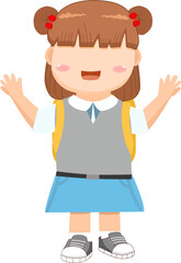 cute girl student uniform