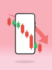 Smartphone Stocks Price Graph Down Arrow