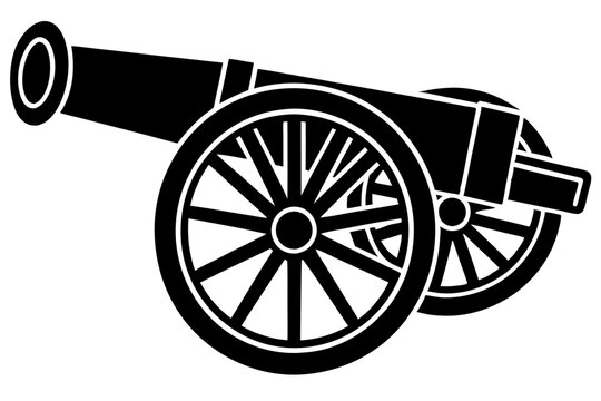 black cannon on wheels clip art preview