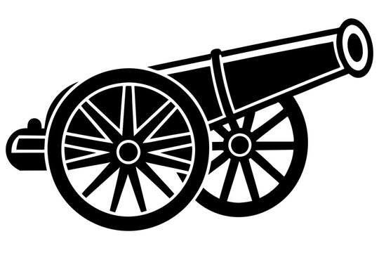 black cannon on wheels clip art preview