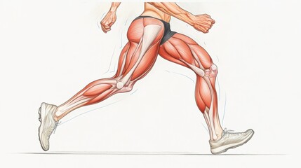 Fototapeta premium Muscular Athletic Runner in Motion Showcasing Powerful Physique and Energy