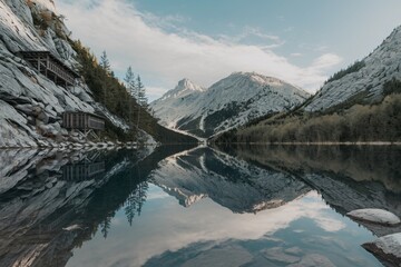 Serene Mountain Lake Reflection 