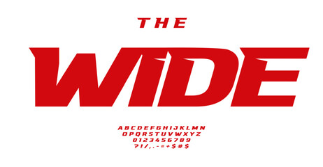 Racing typeface with bold cuts, sharp spikes, modern typography for automotive branding, energetic sports designs, action movie titles. Edgy wide dynamic font, bold swift alphabet. Vector typeset
