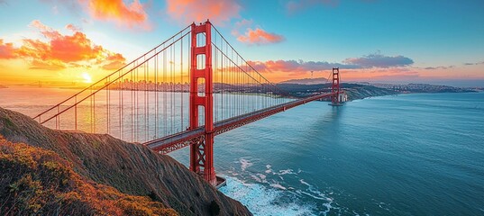 Golden Gate Bridge at Sunrise, San Francisco