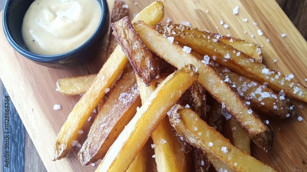 Poster Crispy Golden Fries with Dipping Sauce