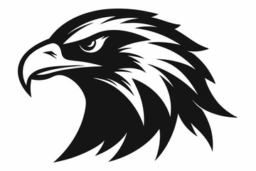 Obraz premium eagle head vector silhouette, hawk head silhouette vector