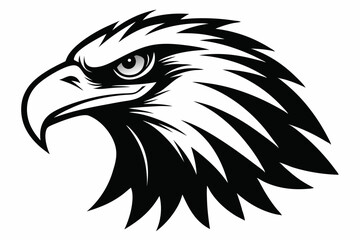 Obraz premium eagle head vector silhouette, hawk head silhouette vector