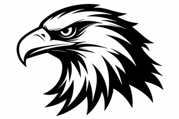 Fototapeta premium eagle head vector silhouette, hawk head silhouette vector