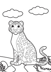 cheetah with a view of no color. suitable for education for children