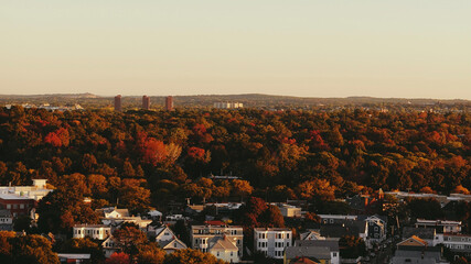 sunset over the city