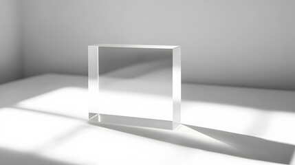 Piece of transparent acrylic sheet isolated on background