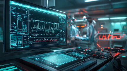 Naklejka premium Futuristic Medical Monitoring Device
