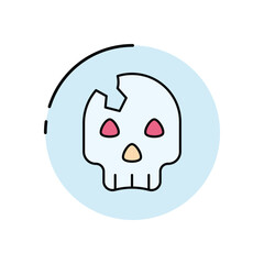 Cracked Skull vector icon