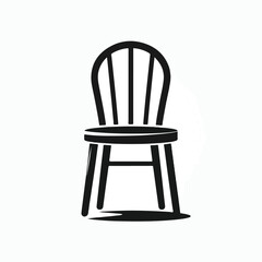 Hand-drawn vintage chairs in woodcut style, black and white sketch vector illustration