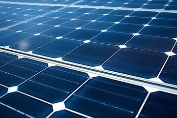 Close-up view of a solar panel, showcasing its intricate design and potential for harnessing renewable energy.