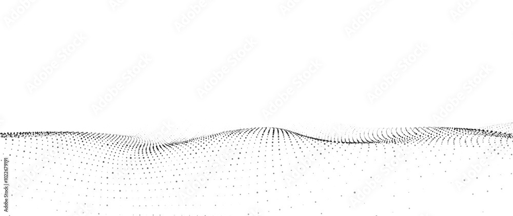 Poster wave of particles. digital wave background concept. abstract technology background. big data visuali