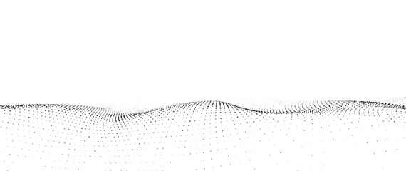 Wave of particles. Digital wave background concept. Abstract technology background. Big data visualization. Vector illustration.	