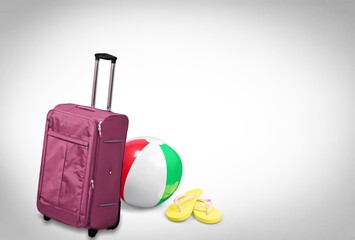 Set of travel suitcase. Travel concept