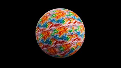 Colorful marble sphere. Computer generated 3d render
