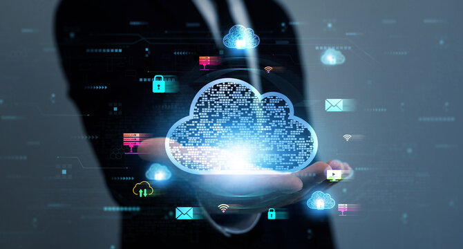 Cloud technology, backup and data storage.Edge technology.Cloud technology computing network. Networking and digital online service concept.	