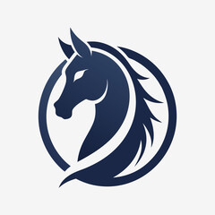 A minimal attractive equestrian horse logo vector