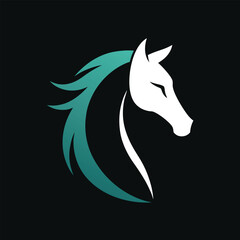 A minimal attractive equestrian horse logo vector