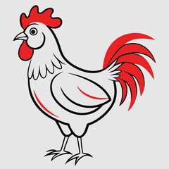 A rooster animal vector illustration