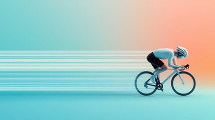 Obraz premium An illustration depicting a cyclist in motion, highlighting the importance of aerodynamics and proper positioning for optimal performance.