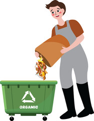 Man make compost. Compost bin with pile of zero waste concept