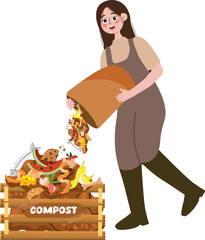 People making compost